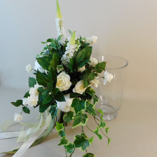 Loweswater Faux Flowers Wedding Bouquet Cream Artificial Wedding Flowers
